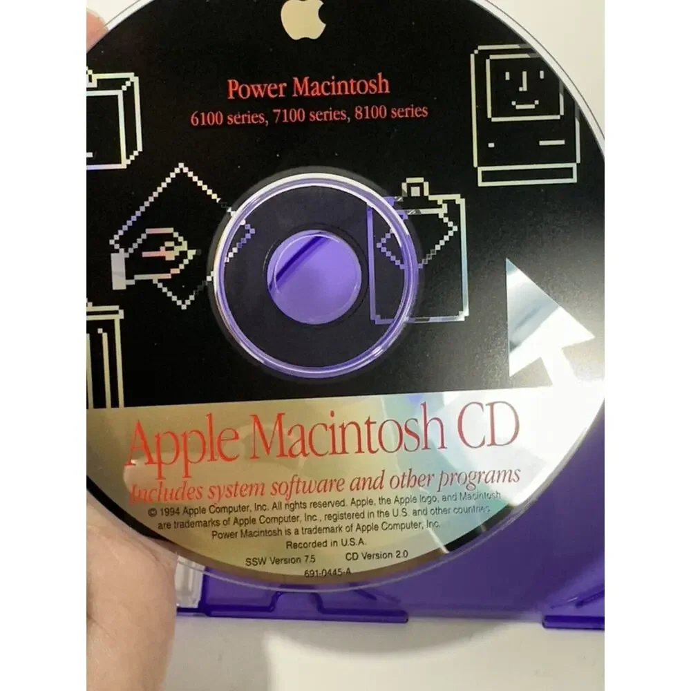 Vintage Apple Macintosh v. 7.5 CD for Power Macintosh 6100,‎ 7100, 8100; 1994